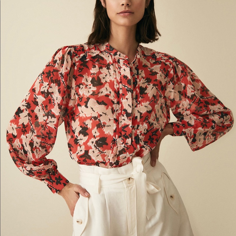 REISS Provence Floral Printed Blouse